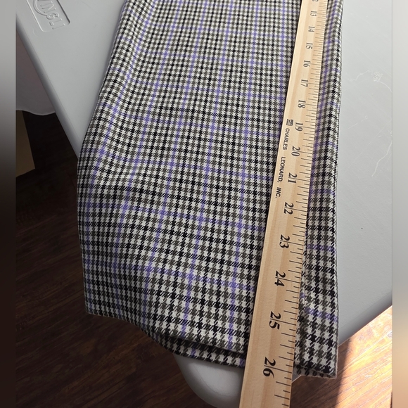 Ava & Viv Plaid Pants 18W Black White Purple Stretch Winter Fall Work Ca-2573 - Picture 7 of 12